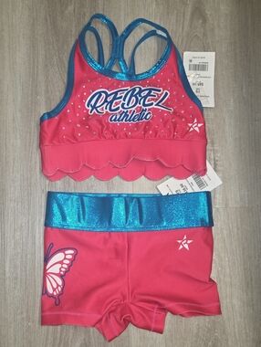 Rebel Athletic Pink & Teal Butterfly Limited Edition Active Set
